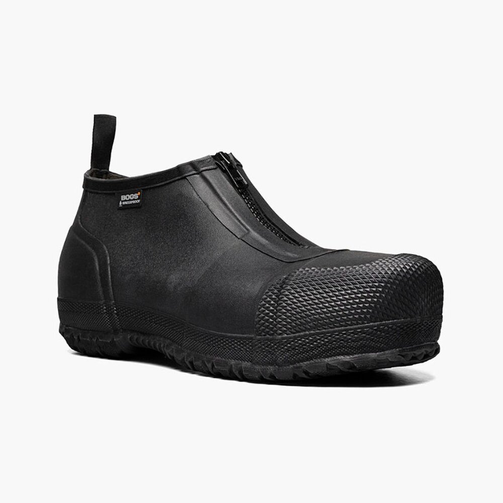 NIB Bogs Mens Zip Comp Toe Rain Boots Sz 11 Black Waterproof Work Shoe Zippered